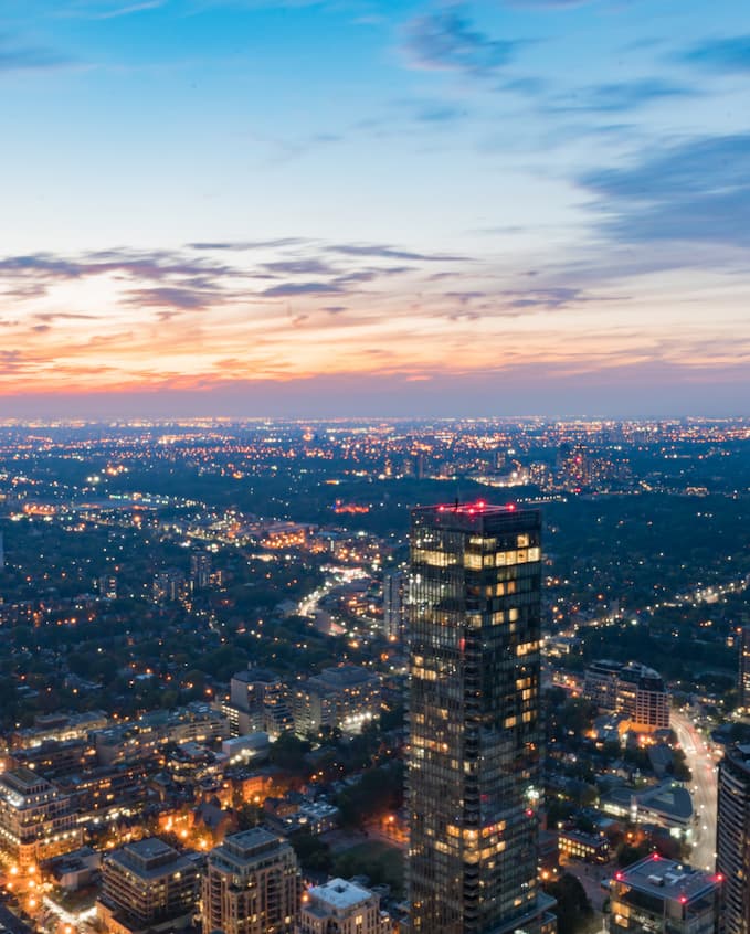 Overview of One Bloor's exterior designs providing unparalleled views of the surrounding cityscape